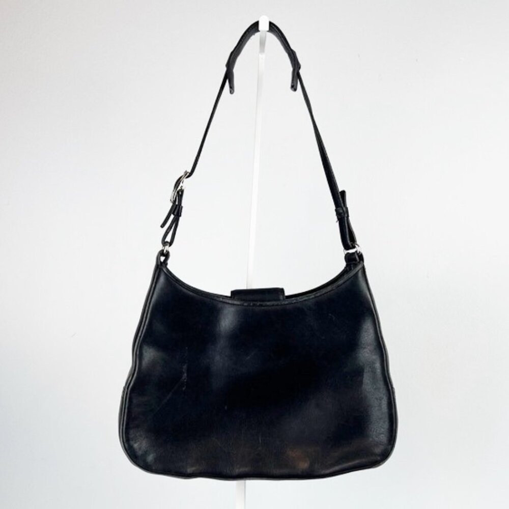 Coach Y2K Vintage Black Soft Leather Demi Hobo Shoulder Bag 8819
